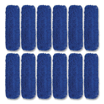 Microfiber Looped Dust Mop Pad Head, 36 x 5, Blue, 12/Carton