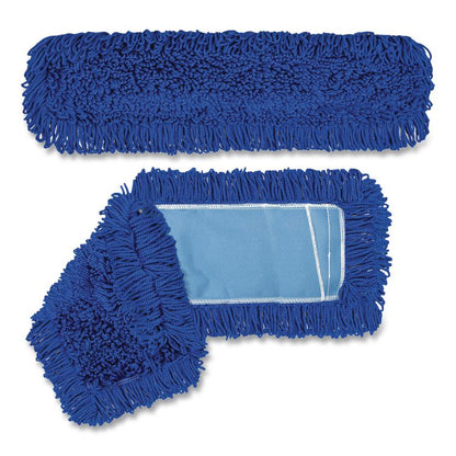 Microfiber Looped Dust Mop Pad Head, 36 x 5, Blue, 12/Carton