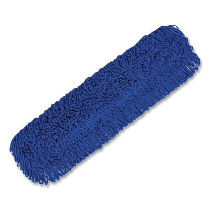 Microfiber Looped Dust Mop Pad Head, 36 x 5, Blue, 12/Carton