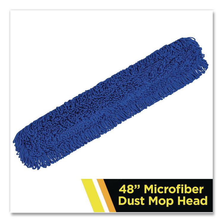 Microfiber Looped Dust Mop Pad Head, 48 x 5, Blue