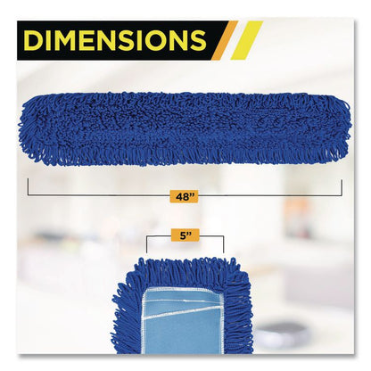 Microfiber Looped Dust Mop Pad Head, 48 x 5, Blue