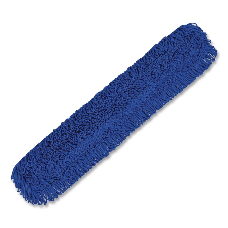 Microfiber Looped Dust Mop Pad Head, 48 x 5, Blue, 6/Pack