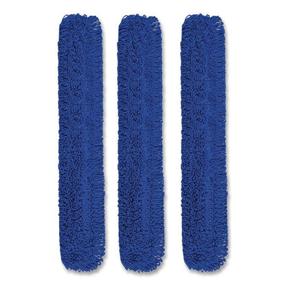 Microfiber Looped Dust Mop Pad Head, 60 x 5, Blue, 3/Pack