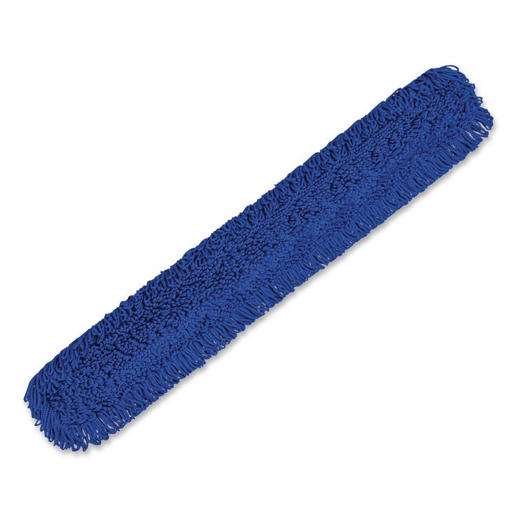Microfiber Looped Dust Mop Pad Head, 60 x 5, Blue, 6/Pack
