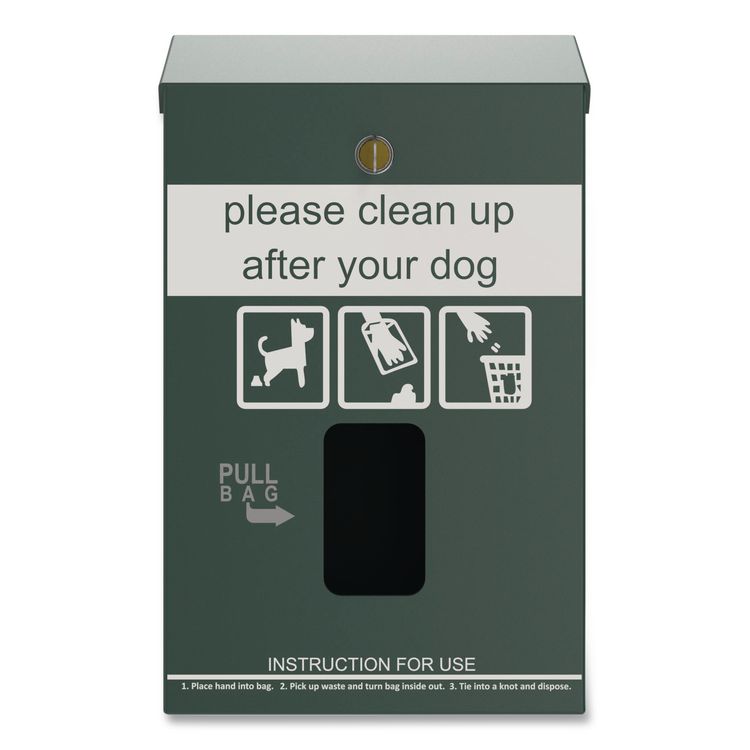 Wall-Mount Pet Waste Header Bag Dispenser, Green