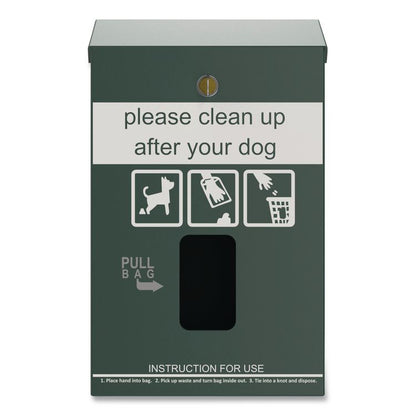 Wall-Mount Pet Waste Header Bag Dispenser, Green