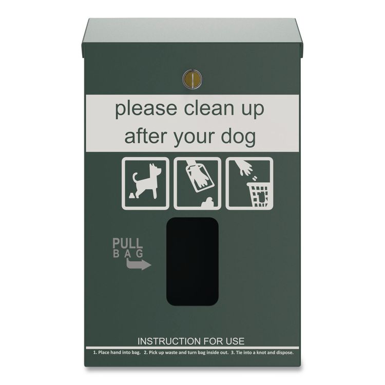 Wall-Mount Pet Waste Header Bag Dispenser, Green