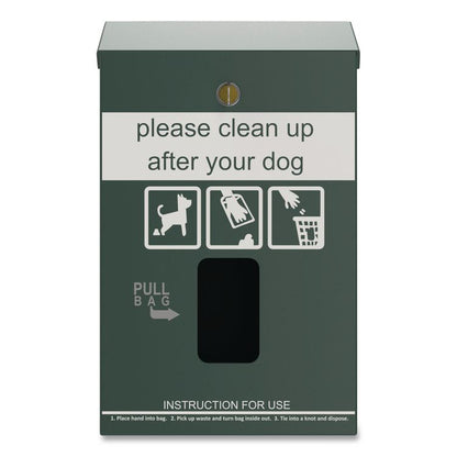 Wall-Mount Pet Waste Header Bag Dispenser, Green