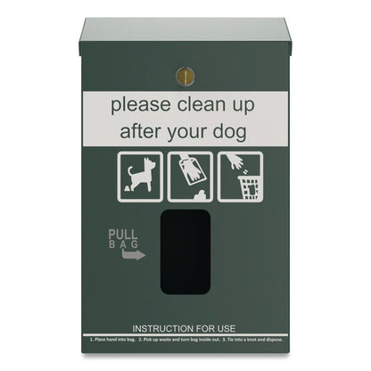 Wall-Mount Pet Waste Header Bag Dispenser, Green