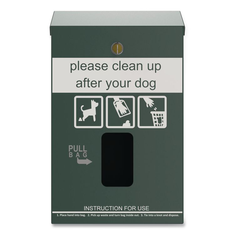 Wall-Mount Pet Waste Header Bag Dispenser, Green