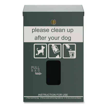 Wall-Mount Pet Waste Header Bag Dispenser, Green