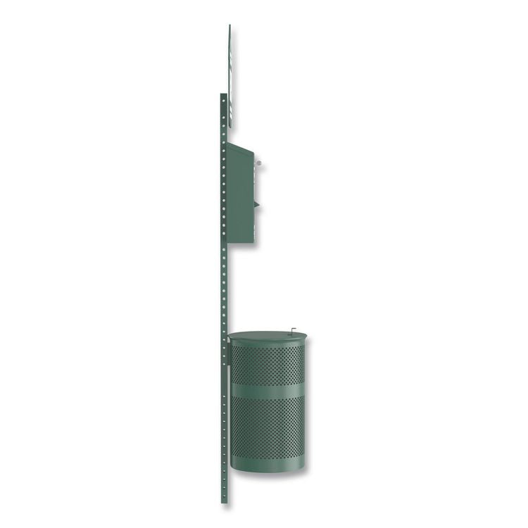 Pet Waste Station Kit with Roll Bag Locking Dispenser, 11.5 Gallon Round Lidded Trash Can, Pole, and Glow-in-the-Dark Sign