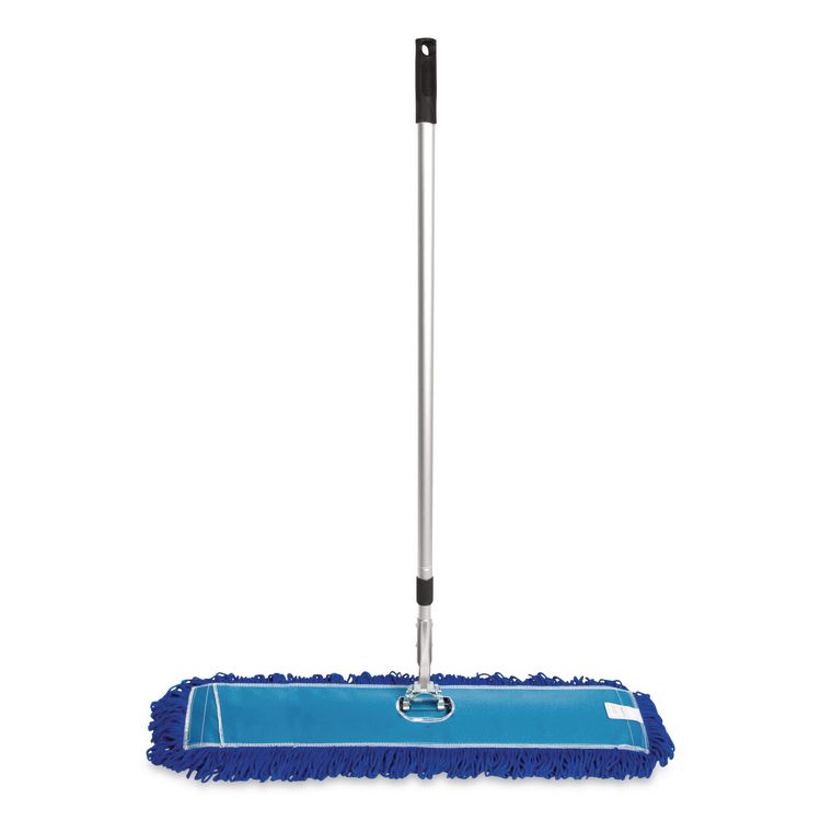All-In-One Microfiber Dust Mop Set with Telescopic Handle, 36 x 5, Blue Microfiber Head, 40" to 72" Silver Aluminum Handle