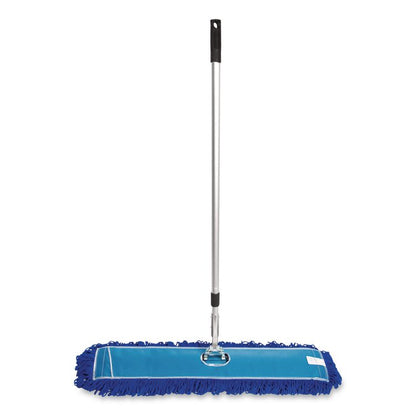 All-In-One Microfiber Dust Mop Set with Telescopic Handle, 36 x 5, Blue Microfiber Head, 72" Silver Aluminum Handle, 4/Kit