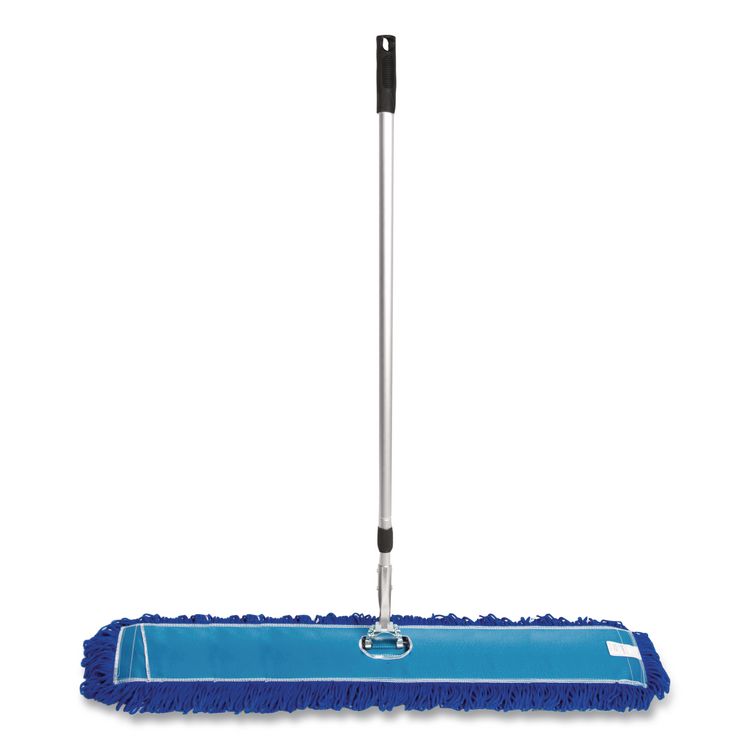 All-In-One Microfiber Dust Mop Set with Telescopic Handle, 48 x 5, Blue Microfiber Head, 72" Silver Aluminum Handle, 4/Kit