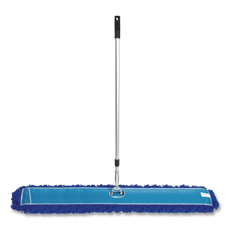 All-In-One Microfiber Dust Mop Set with Telescopic Handle, 60 x 5, Blue Microfiber Head, 72" Silver Aluminum Handle, 4/Kit