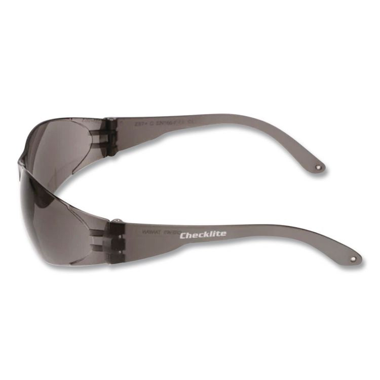Checklite Safety Glasses, Frameless, Gray Single Hard Coat Scratch-Resistant Lens, 12/Box