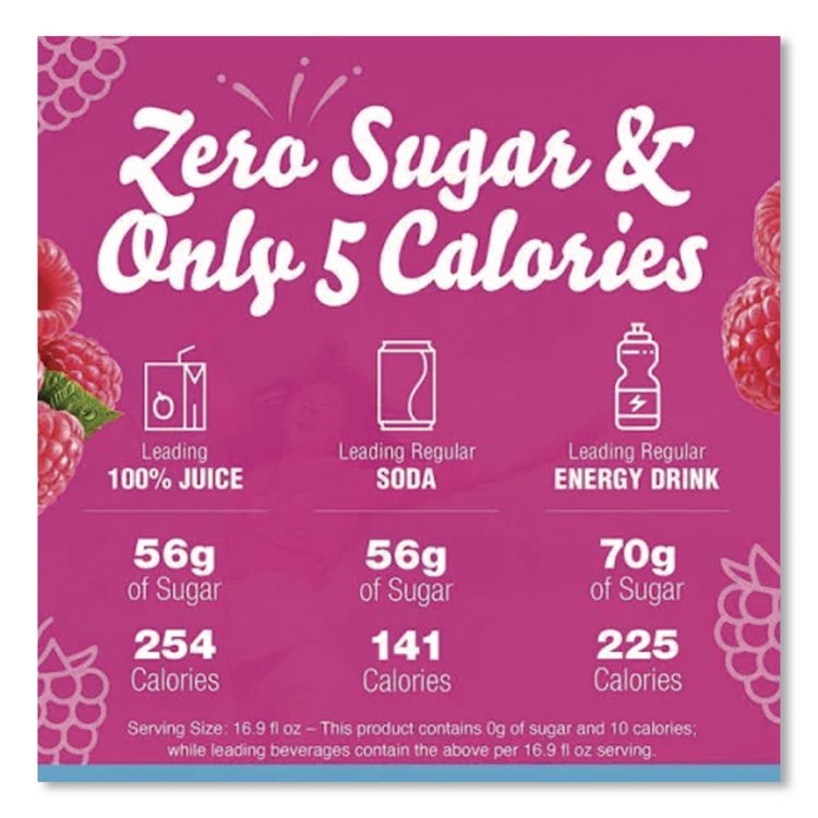 Flavored Drink Mix, Raspberry Ice, 0.08 oz Packet, 30/Box