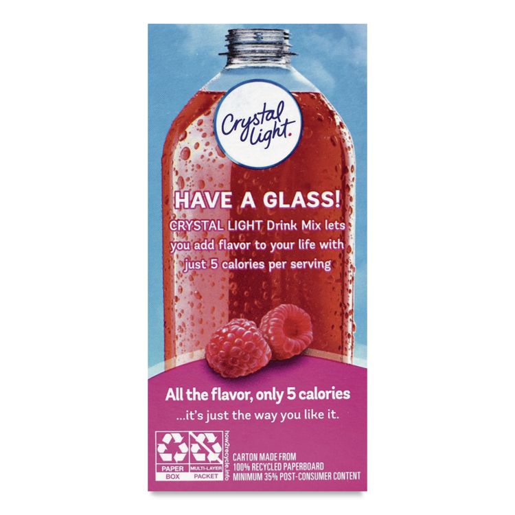 Flavored Drink Mix, Raspberry Ice, 0.08 oz Packet, 30/Box