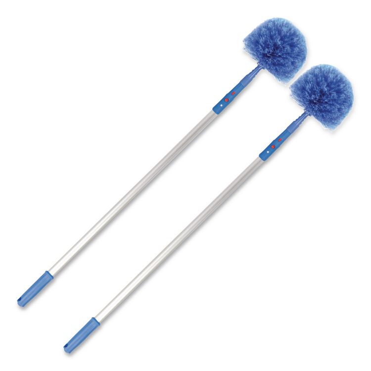 Cobweb/Corner Duster Brush with Telescopic Pole, 3 ft to 6 ft Handle, 2/Kit