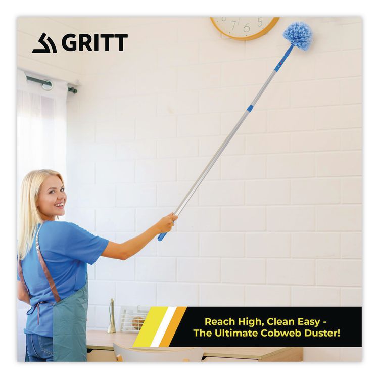 Cobweb/Corner Duster Brush with Telescopic Pole, 3 ft to 6 ft Handle, 2/Kit