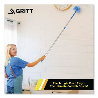 Cobweb/Corner Duster Brush with Telescopic Pole, 3 ft to 6 ft Handle, 3/Kit