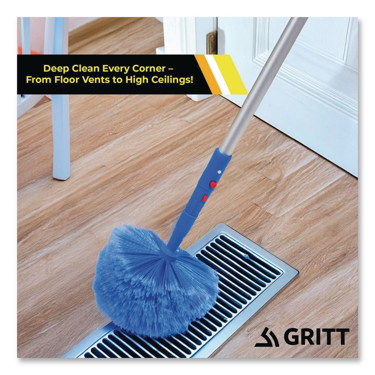 Cobweb/Corner Duster Brush with Telescopic Pole, 3 ft to 6 ft Handle, 3/Kit