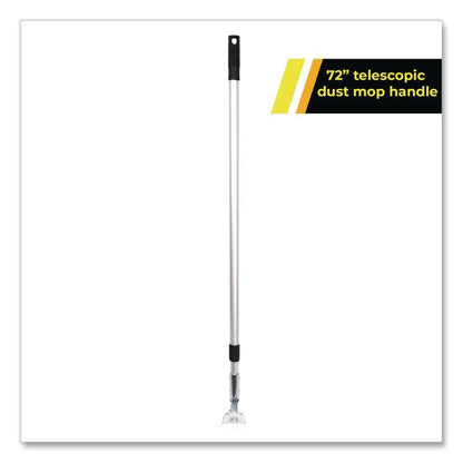 72" Aluminum Telescopic Dust Mop Handle, 1" dia x 42" to 72", Silver