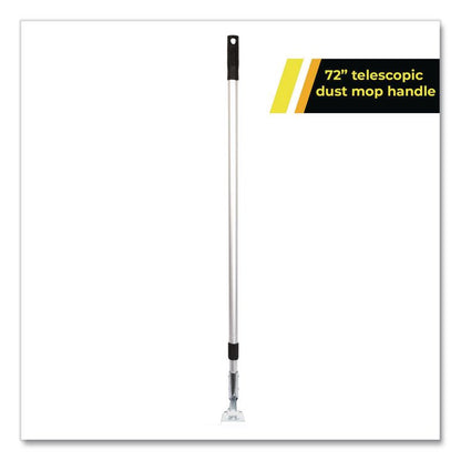 72" Aluminum Telescopic Dust Mop Handle, 1" dia x 42" to 72", Silver, 3/Pack