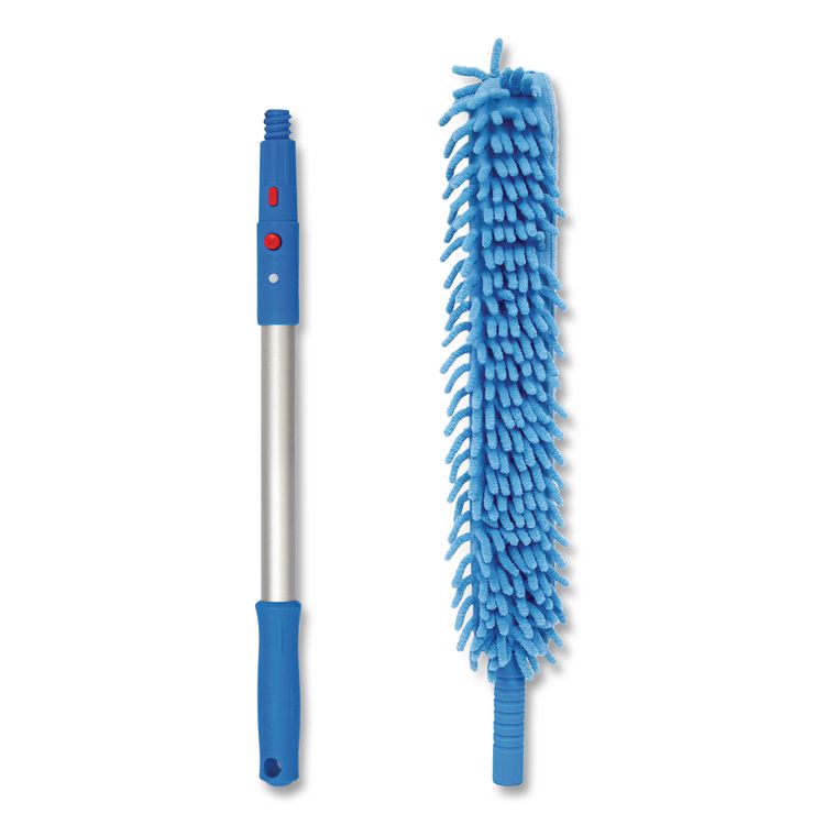 Flexible Wand Duster with Microfiber and Chenille Sleeve and 20" Pole, 2/Kit