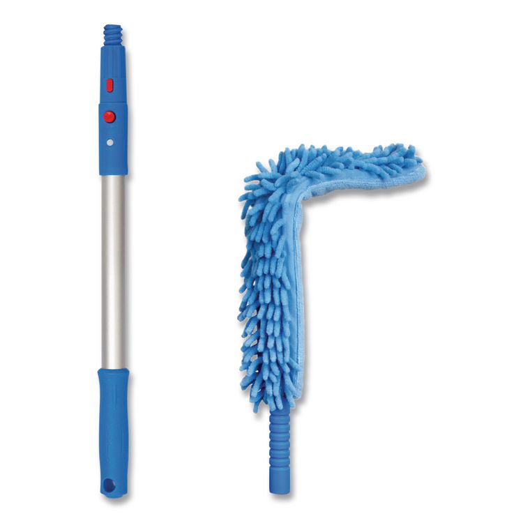 Flexible Wand Duster with Microfiber and Chenille Sleeve and 20" Pole, 3/Kit