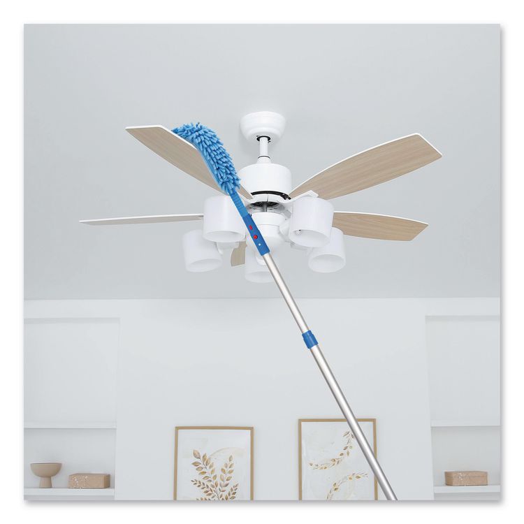 Flexible Wand Duster with Microfiber and Chenille Sleeve and 6 ft Telescopic Pole