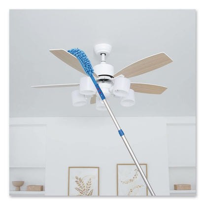 Flexible Wand Duster with Microfiber and Chenille Sleeve and 6 ft Telescopic Pole