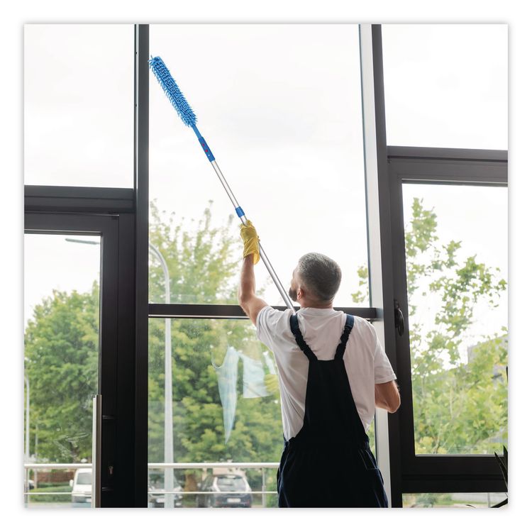Flexible Wand Duster with Microfiber and Chenille Sleeve and 6 ft Telescopic Pole, 3/Kit