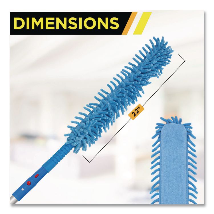 Flexible Wand Duster with Microfiber and Chenille Sleeve, 22" Length