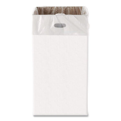 30 Gallon Corrugated Cardboard Trash Can and Recycling Container, White, 4/Carton