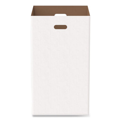 30 Gallon Corrugated Cardboard Trash Can and Recycling Container, White, 4/Carton