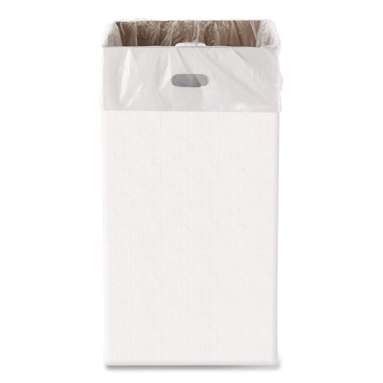 40 Gallon Corrugated Cardboard Trash Can and Recycling Container, White, 10/Carton