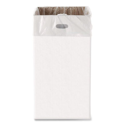 40 Gallon Corrugated Cardboard Trash Can and Recycling Container, White, 10/Carton