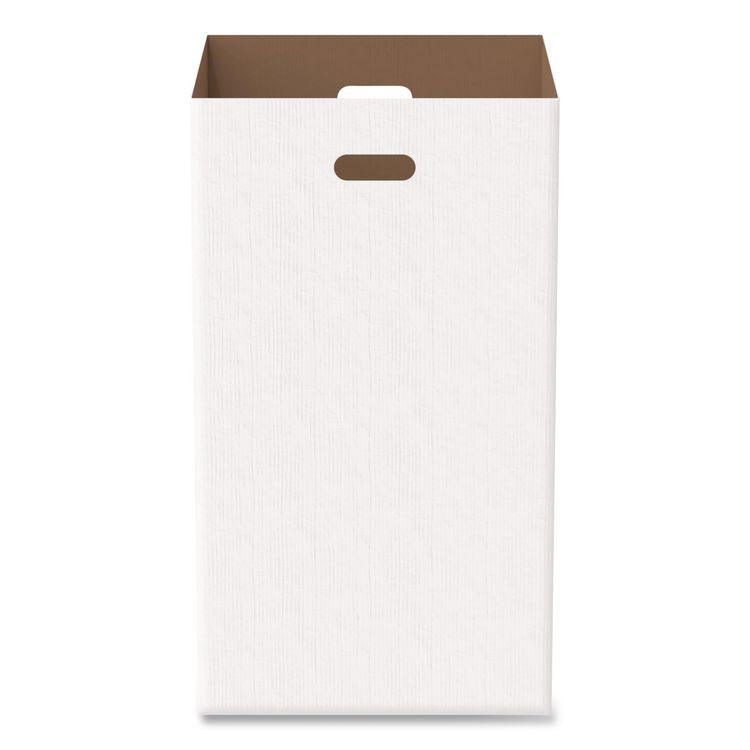 40 Gallon Corrugated Cardboard Trash Can and Recycling Container, White, 10/Carton
