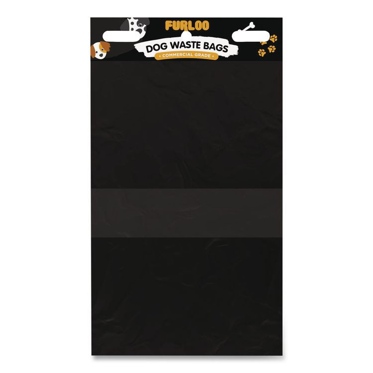Pet Waste Station Header Heavy-Duty Leak-Resistant Dog Waste Refill Bags, Open-Face, 8.5" x 13.4", Black, 1000 Bags/Carton