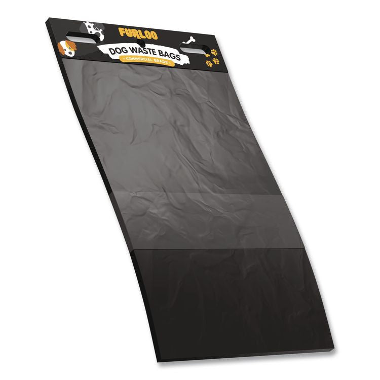 Pet Waste Station Header Heavy-Duty Leak-Resistant Dog Waste Refill Bags, Open-Face, 8.5" x 13.4", Black, 1000 Bags/Carton