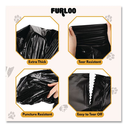 13-Gallon Heavy Duty Dog Waste Station Can Liners, Open-Face, 13 Gallons, 26" x 33", Black, 50 Bags/Roll, 2/Pack