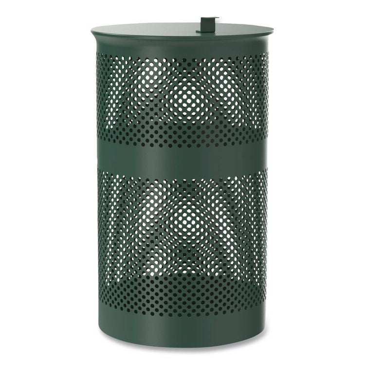 13 Gallon Heavy-Duty Outdoor Pet Waste Trash Can with Lid, Top Door, Green