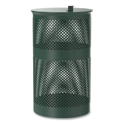 13 Gallon Heavy-Duty Outdoor Pet Waste Trash Can with Lid, Top Door, Green