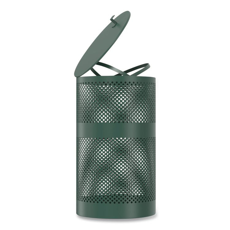13 Gallon Heavy-Duty Outdoor Pet Waste Trash Can with Lid, Top Door, Green