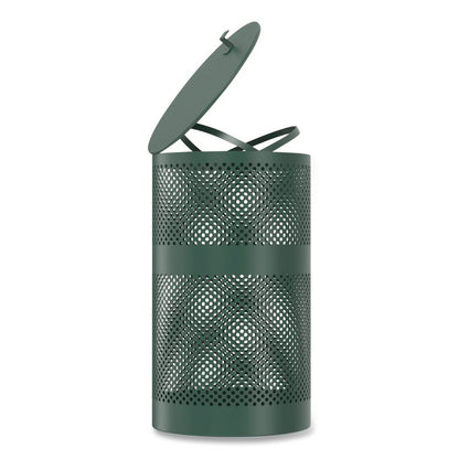 13 Gallon Heavy-Duty Outdoor Pet Waste Trash Can with Lid, Top Door, Green