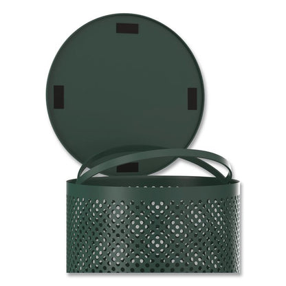 13 Gallon Heavy-Duty Outdoor Pet Waste Trash Can with Lid, Top Door, Green