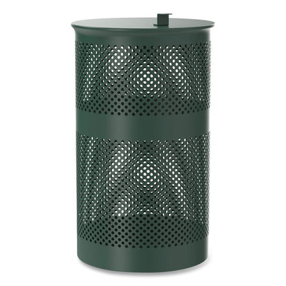 13 Gallon Heavy-Duty Outdoor Pet Waste Trash Can with Lid, Top Door, Green