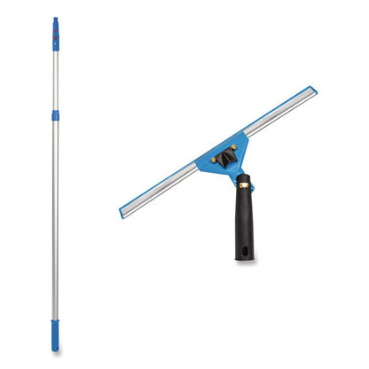 Pro Window Washing Kit with Swivel Squeegee and 6 ft Telescopic Pole, 14" Wide Blade